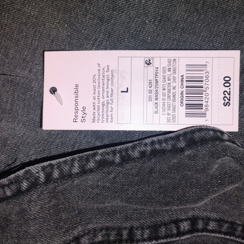 Nwt Wild Fable Denim Black Wash Zippered Vest With Silver Embellishments - Picture 4 of 6